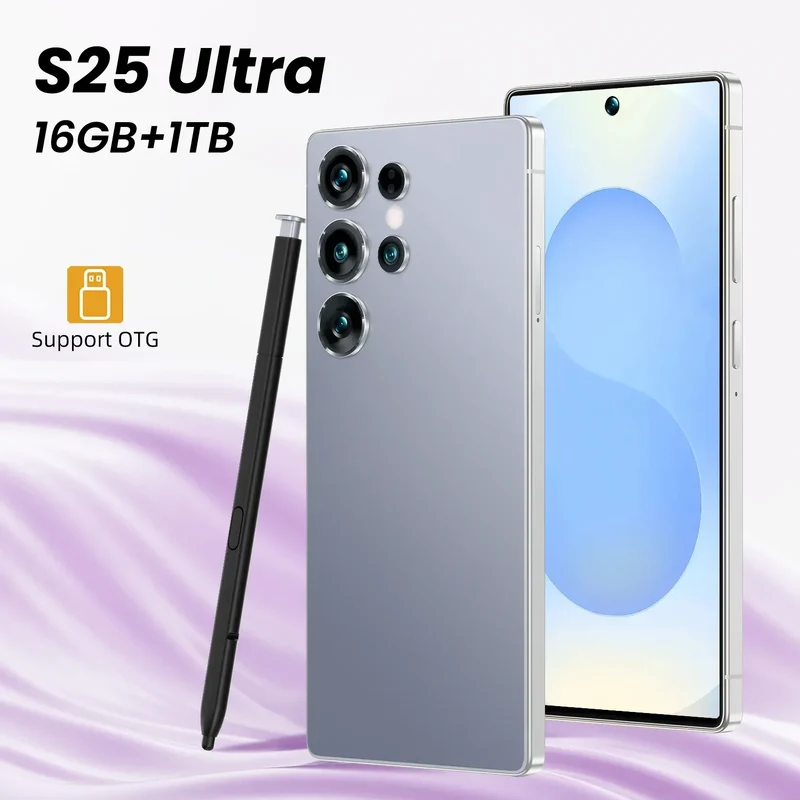 S-Pen Android Phone S25 Ultra Smartphone 7 inch 8+256gb Telephone Fast Charging Unlock 4G WIFI S25 Mobile Phone