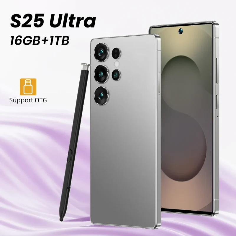 S-Pen Android Phone S25 Ultra Smartphone 7 inch 8+256gb Telephone Fast Charging Unlock 4G WIFI S25 Mobile Phone
