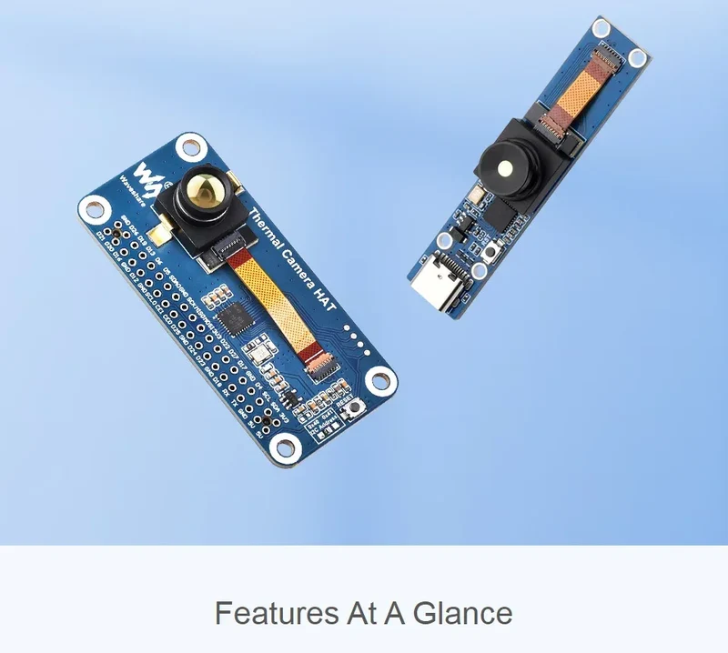 Long-wave IR Thermal Imaging Camera Module, Raspberry Pi IR Camera, 80×62 Pixels, Options for FOV and Connector