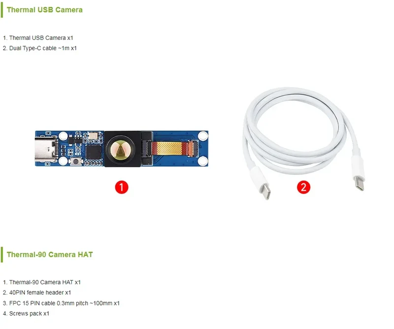 Long-wave IR Thermal Imaging Camera Module, Raspberry Pi IR Camera, 80×62 Pixels, Options for FOV and Connector