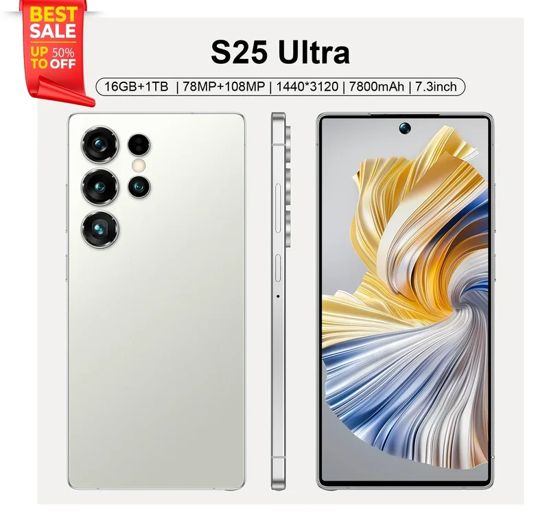 2025 Latest S25 Ultra Smart Phone 16GB +1TB Telephone &gaming Phone Dual SIM Dual Standby Deca Core Global Version