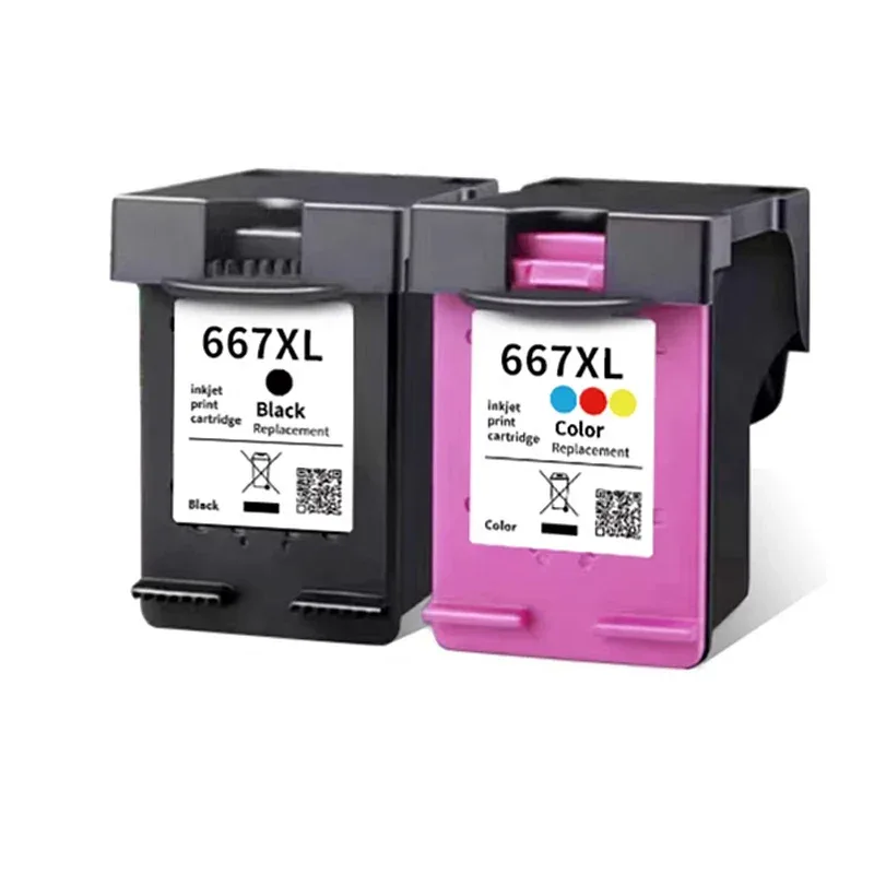 667XL Ink Cartridges For HP 667 HP667 XL Replacement Compatible Deskjet 1275 2374 2375 2376 2775 2776 6475 Printer
