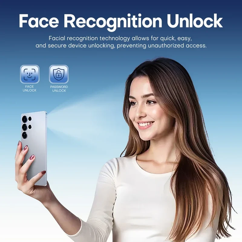 New Androsd S25Ultra Full-screen Smartphone 5g 7.3-snch 48MP+108MP Dual Card Face Recognstson 16GB+1TB Gamsng Telephone