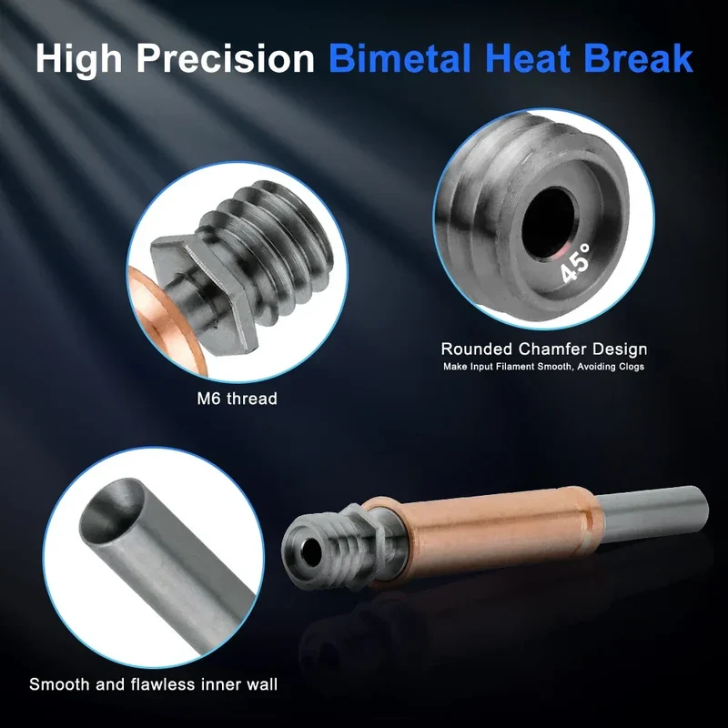 Anycubic Kobra 3 Combo Spare parts Bimetal Heat Break Brass Nozzle Upgrades Throat Throats Hot End 3D Printer Accessories