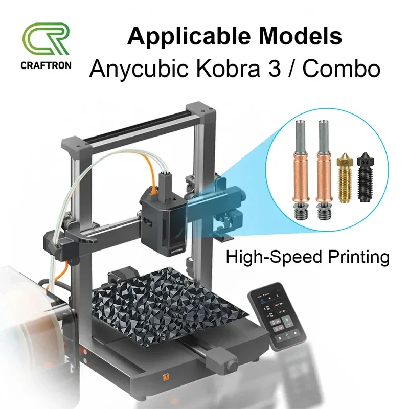 Anycubic Kobra 3 Combo Spare parts Bimetal Heat Break Brass Nozzle Upgrades Throat Throats Hot End 3D Printer Accessories