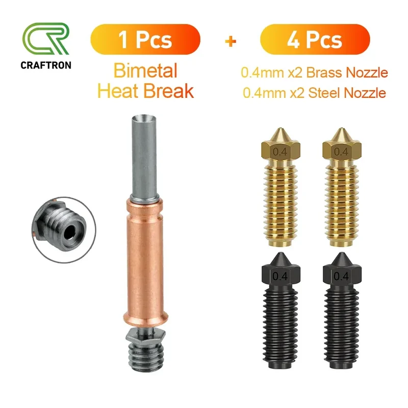 Anycubic Kobra 3 Combo Spare parts Bimetal Heat Break Brass Nozzle Upgrades Throat Throats Hot End 3D Printer Accessories