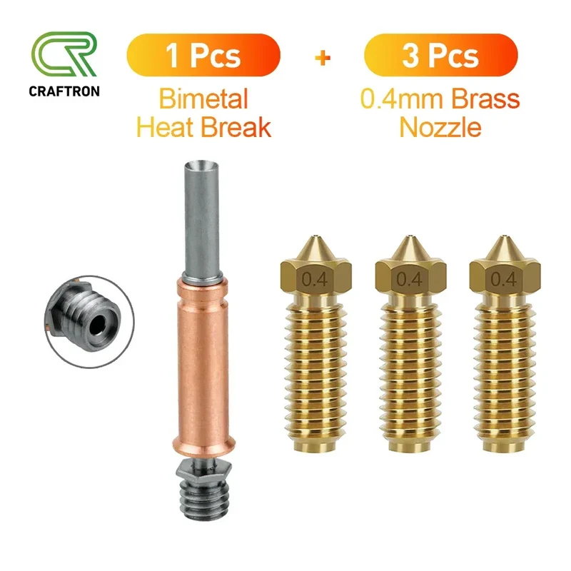 Anycubic Kobra 3 Combo Spare parts Bimetal Heat Break Brass Nozzle Upgrades Throat Throats Hot End 3D Printer Accessories