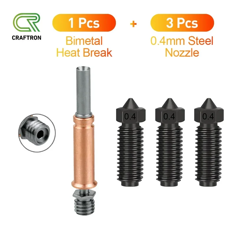 Anycubic Kobra 3 Combo Spare parts Bimetal Heat Break Brass Nozzle Upgrades Throat Throats Hot End 3D Printer Accessories