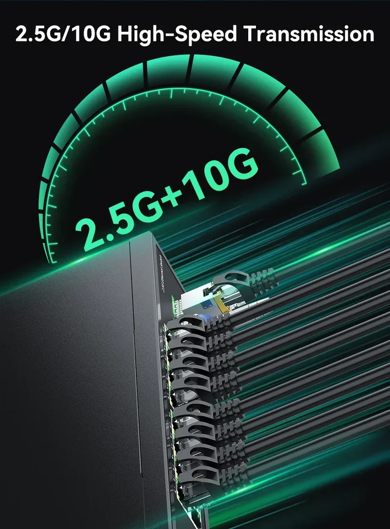 GoodTop 16 Port 2.5G Ethernet Switch with 2 Port 10G SFP+ Network Switch 120G Bandwidth Unmanaged Networking Home Lab Switch
