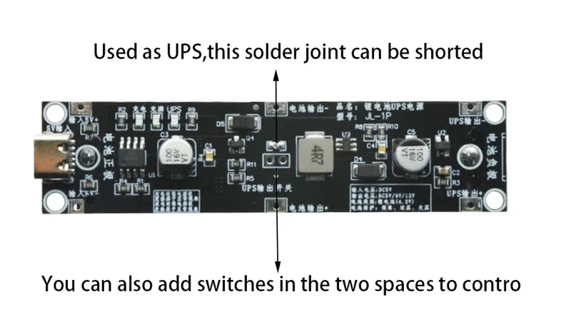 5V 9V 12V Type-C 18650 Lithium Battery Boost Step Up Module UPS Uninterruptible Power Supply Charge Discharge Same Time 1A