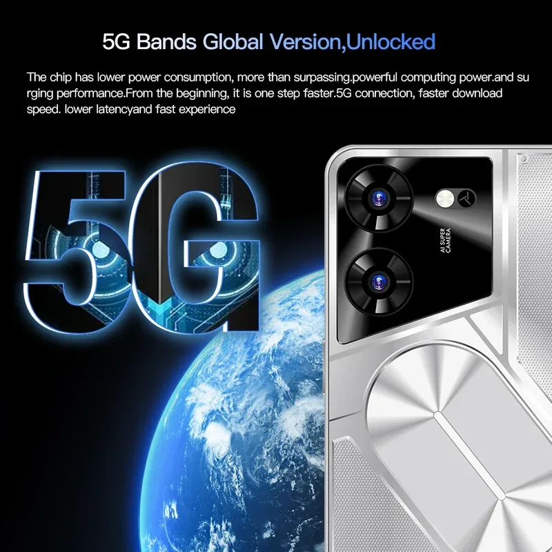 New Product 7.3 Inch 16GB+1TB 6800 MAh 5G Smartphone t Echno Phone Original Povo 5 Pro Mobile Phone Android 13.0 Telephone