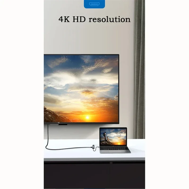 8 In 1 USB C Hub with RJ45 SD/TF Card Reader Type C 3.1 To 4K HD Adapter PD Fast Charge for MacBook Notebook Laptop Computer