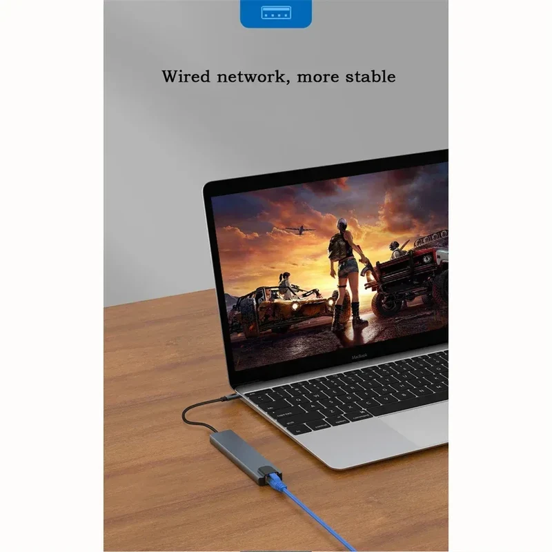 8 In 1 USB C Hub with RJ45 SD/TF Card Reader Type C 3.1 To 4K HD Adapter PD Fast Charge for MacBook Notebook Laptop Computer