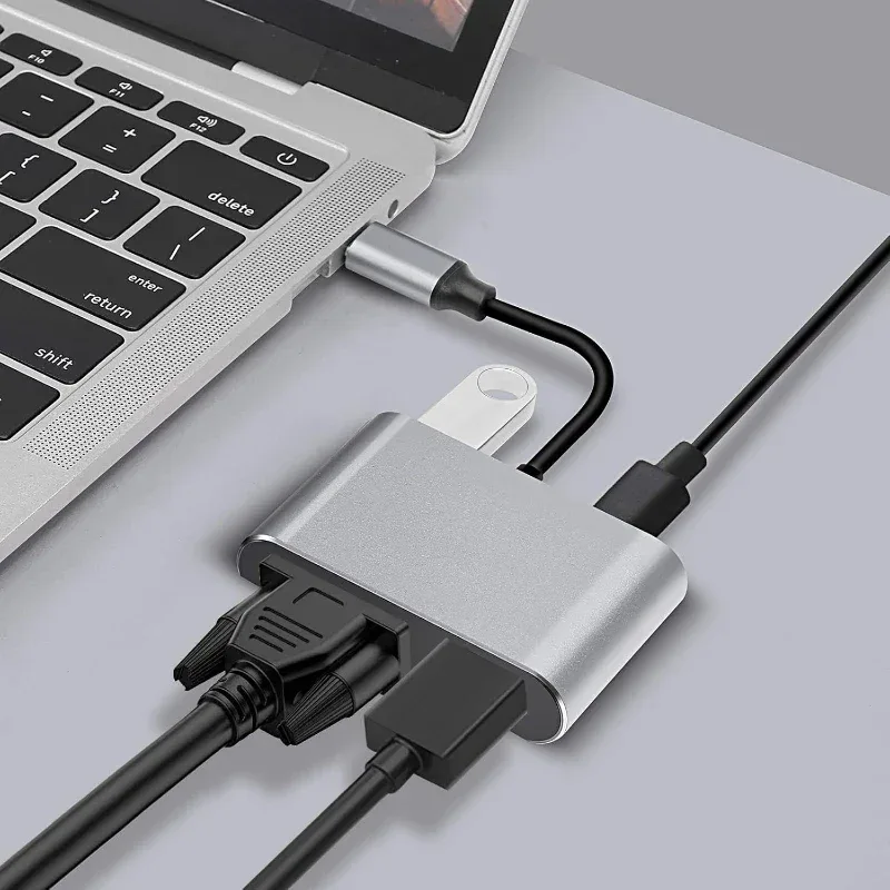 4 IN 1 USB C HUB Docking Station 4K@60Hz HDMI-compatible Adapter Type C to HDMI PD100W USB 3.0 HUB USB C Splitter for Macbook
