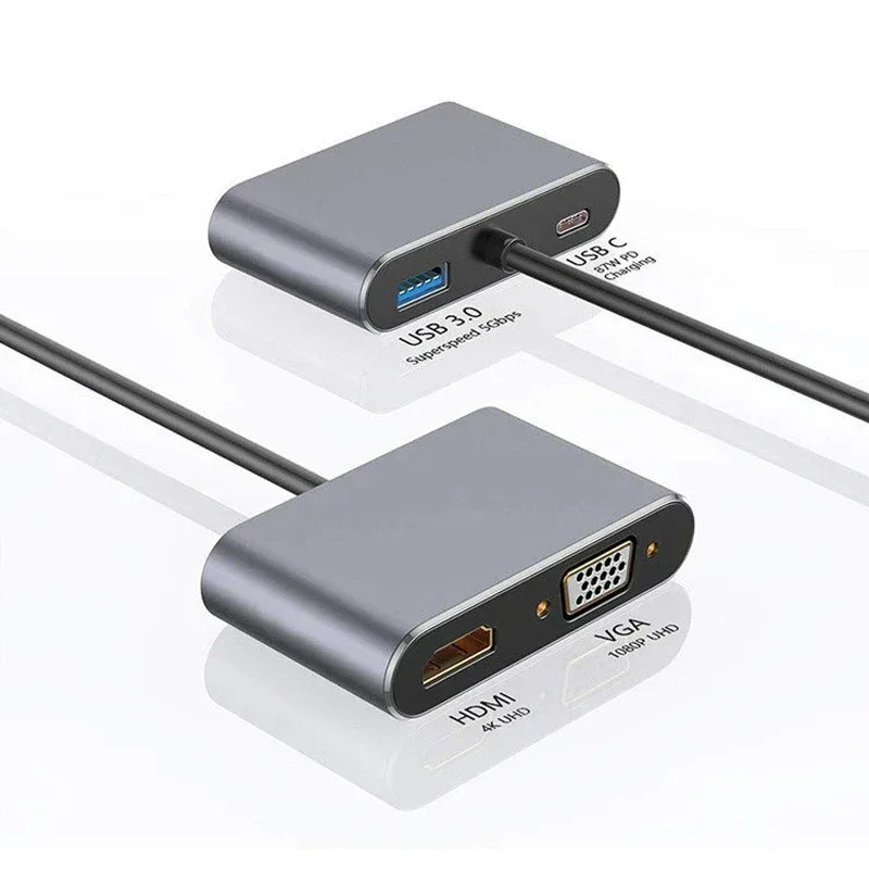 4 IN 1 USB C HUB Docking Station 4K@60Hz HDMI-compatible Adapter Type C to HDMI PD100W USB 3.0 HUB USB C Splitter for Macbook