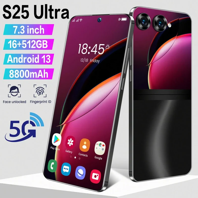 2025 NEW Brand Original S25 Ultra 5g Telephone 6.8 Inch 16Gb+514GB Android Smartphone Android 14 64MP 6999Amh 4G Mobile Phones