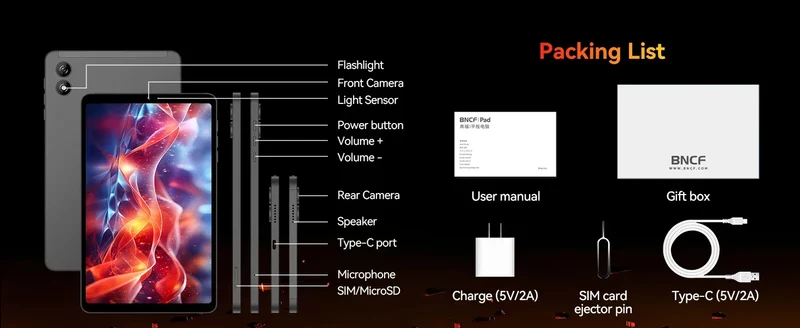 BNCF BPad Mini 8.4 inch Snapdragon SMD685 Tablet Android14 (8+8)GB RAM+128GB ROM 6050mAh Battery 4G LTE Widevine L1 2K IPS Tab