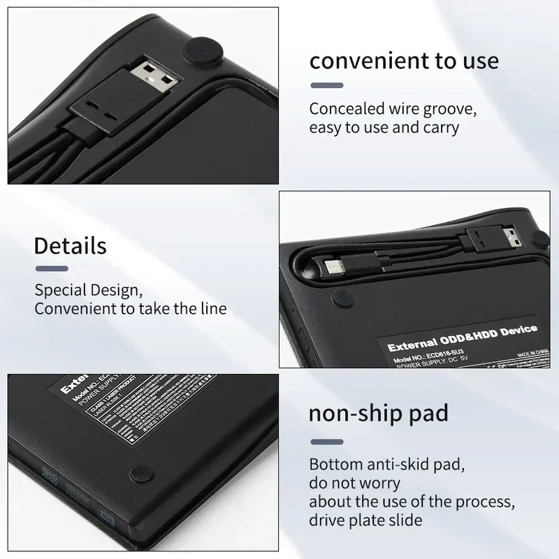 DVD Recorder Portable USB 3.0 Ultra-thin External DVD RW CD Writer Drive Reader Player Optical Drives For Laptop PC DVD Burner