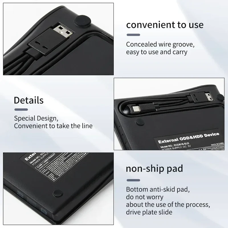 DVD Recorder Portable USB 3.0 Ultra-thin External DVD RW CD Writer Drive Reader Player Optical Drives For Laptop PC DVD Burner