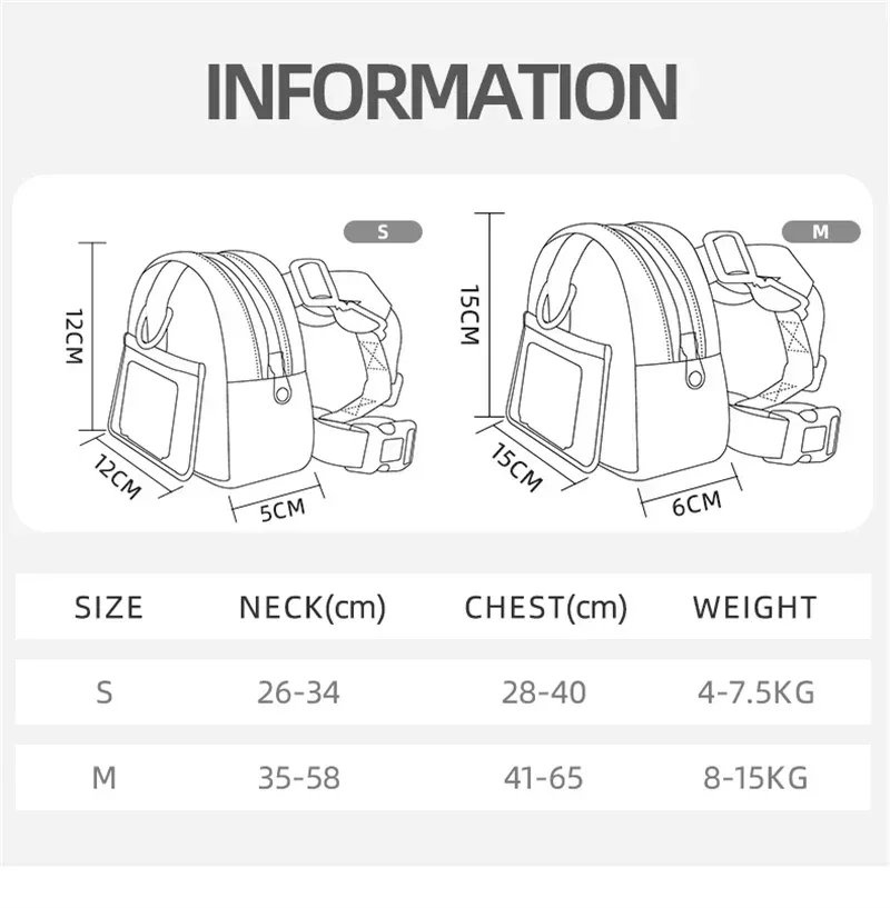Pet Backpack With Harness Collar Outdoor Travel Portable Dog Training Treat Pouch Puppy Snack Reward Waist Bag Dogs Poop Bags