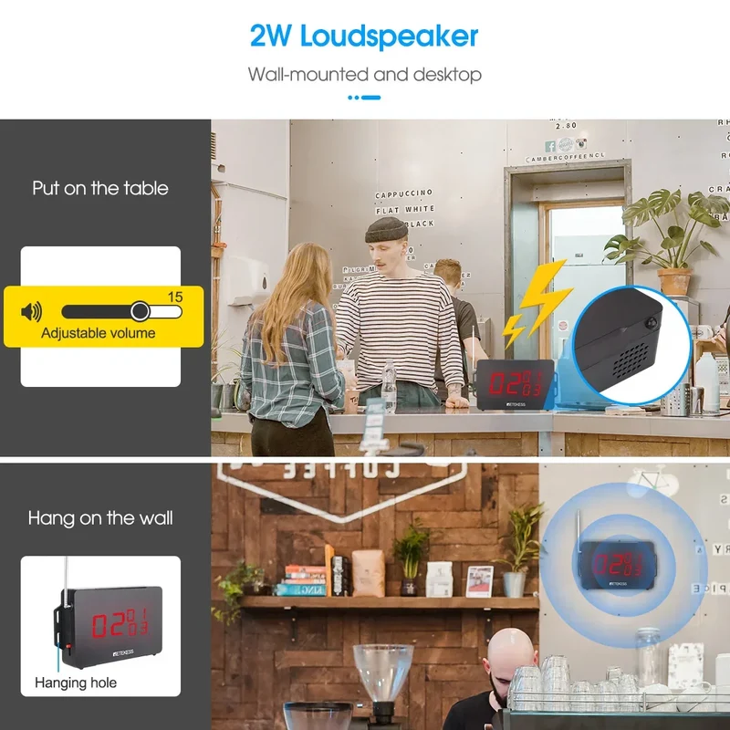 RETEKESS TD163 Restaurant Wireless Calling Pager System Host Voice Reporting Broadcast Display Receiver For Cafe Bar Club Hotel