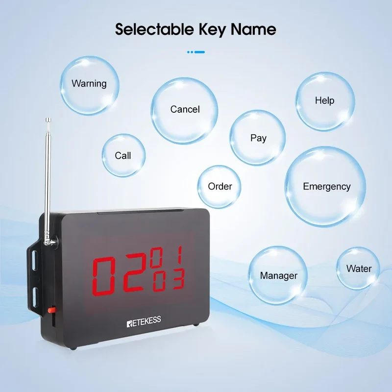 RETEKESS TD163 Restaurant Wireless Calling Pager System Host Voice Reporting Broadcast Display Receiver For Cafe Bar Club Hotel