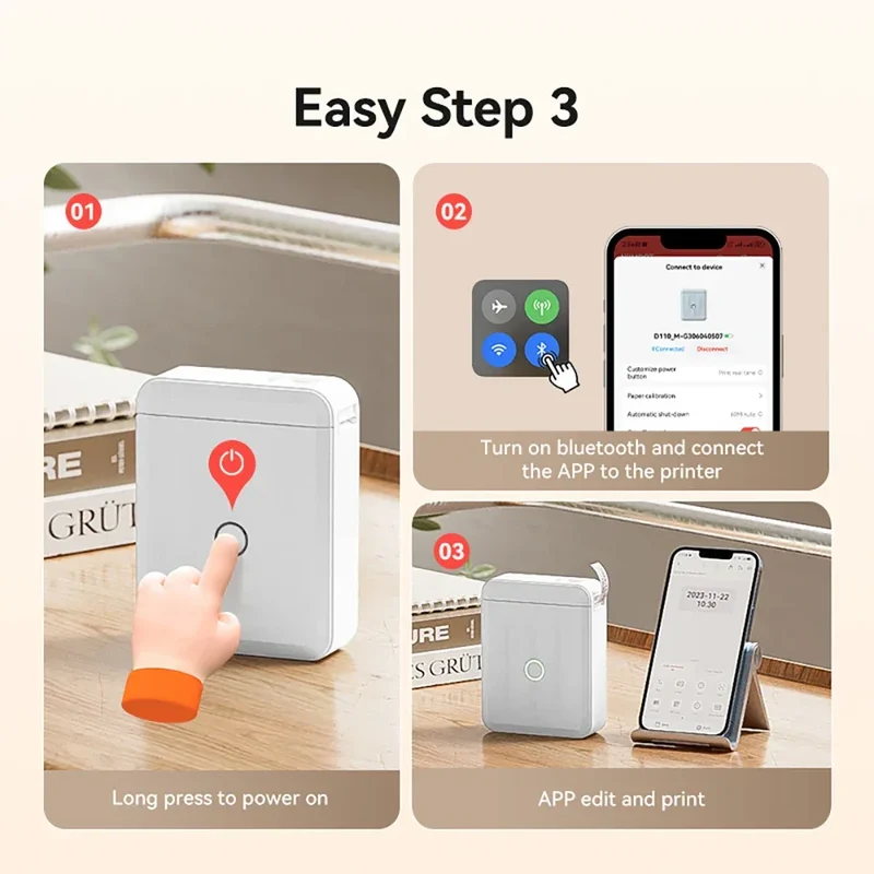 Niimbot D11 D110 D101 H1S Mini Thermal Printer Pocket Label Maker USB Bluetooth Label Stick Printer Inkless DIY Name Price Tag