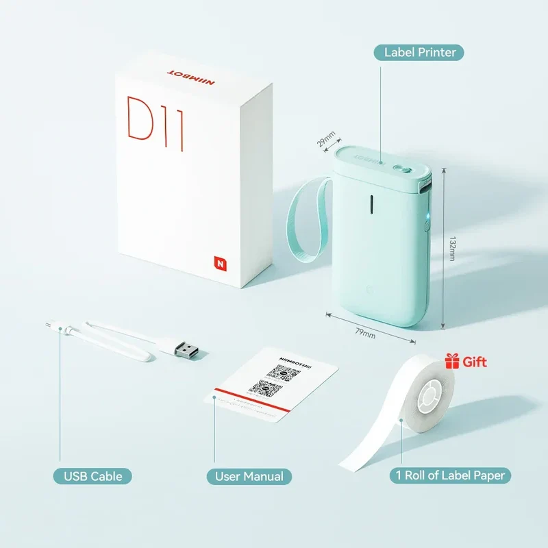 Niimbot D11 D110 D101 H1S Mini Thermal Printer Pocket Label Maker USB Bluetooth Label Stick Printer Inkless DIY Name Price Tag