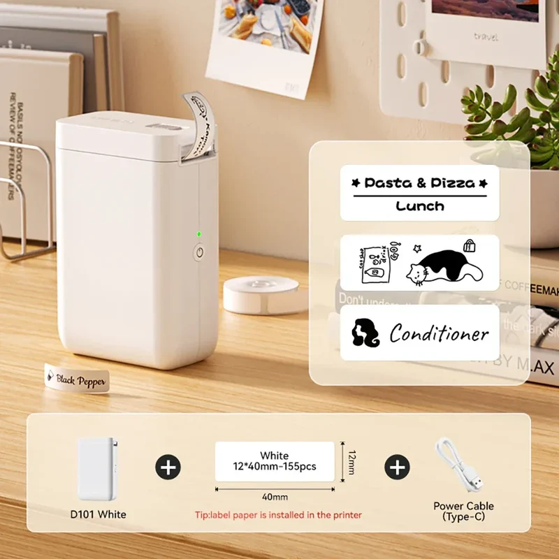 Niimbot D11 D110 D101 H1S Mini Thermal Printer Pocket Label Maker USB Bluetooth Label Stick Printer Inkless DIY Name Price Tag