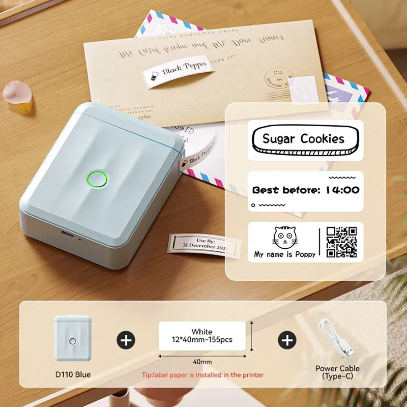 Niimbot D11 D110 D101 H1S Mini Thermal Printer Pocket Label Maker USB Bluetooth Label Stick Printer Inkless DIY Name Price Tag