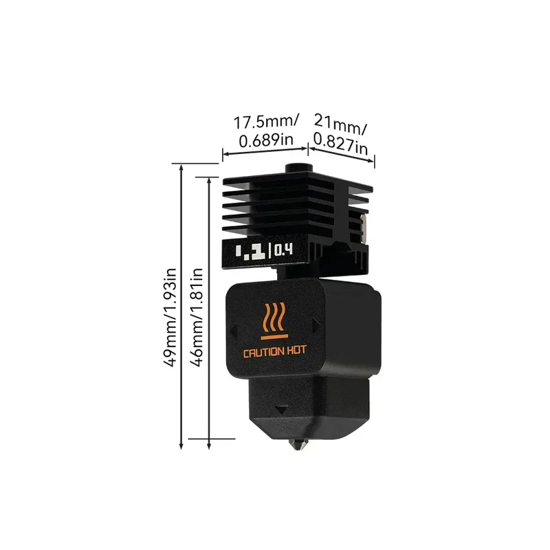 New High Quality H2D H2S H2C Hotend Kit with 0.2/0.4/0.6/0.8mm Hardened steel Nozzle Replace Hotend Kit For Bambu H2D A1/A1mini