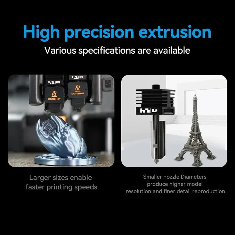 New High Quality H2D H2S H2C Hotend Kit with 0.2/0.4/0.6/0.8mm Hardened steel Nozzle Replace Hotend Kit For Bambu H2D A1/A1mini