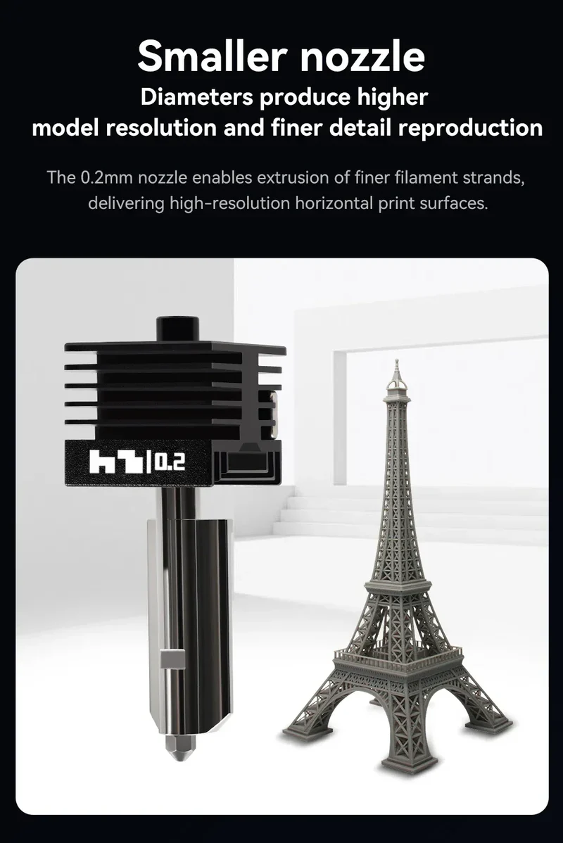 New High Quality H2D H2S H2C Hotend Kit with 0.2/0.4/0.6/0.8mm Hardened steel Nozzle Replace Hotend Kit For Bambu H2D A1/A1mini