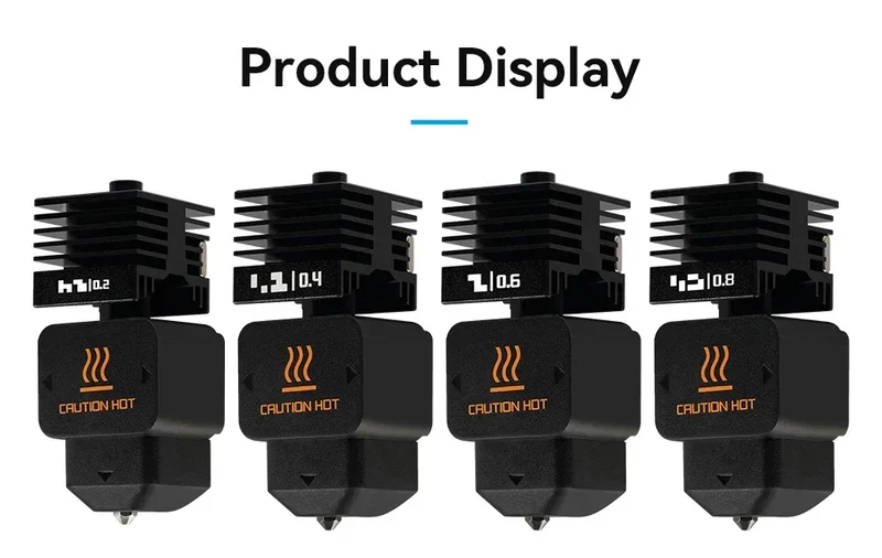 New High Quality H2D H2S H2C Hotend Kit with 0.2/0.4/0.6/0.8mm Hardened steel Nozzle Replace Hotend Kit For Bambu H2D A1/A1mini