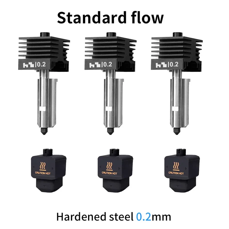 New High Quality H2D H2S H2C Hotend Kit with 0.2/0.4/0.6/0.8mm Hardened steel Nozzle Replace Hotend Kit For Bambu H2D A1/A1mini