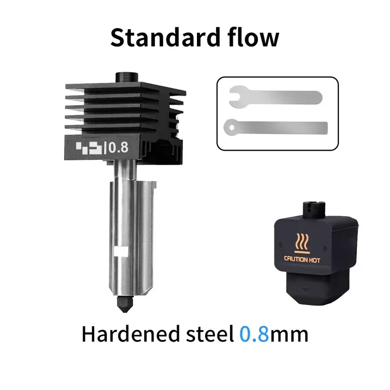 New High Quality H2D H2S H2C Hotend Kit with 0.2/0.4/0.6/0.8mm Hardened steel Nozzle Replace Hotend Kit For Bambu H2D A1/A1mini