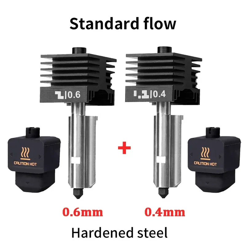 New High Quality H2D H2S H2C Hotend Kit with 0.2/0.4/0.6/0.8mm Hardened steel Nozzle Replace Hotend Kit For Bambu H2D A1/A1mini