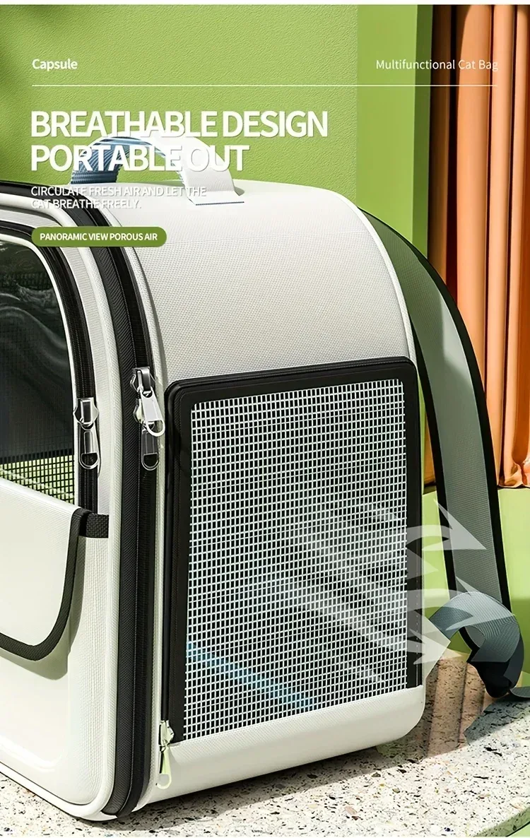 Pet Carrier Backpack, Going Out Large Cat Backpack Transparent Space Capsule Breathable Portable Bag Backpack Cat Dog Supplies
