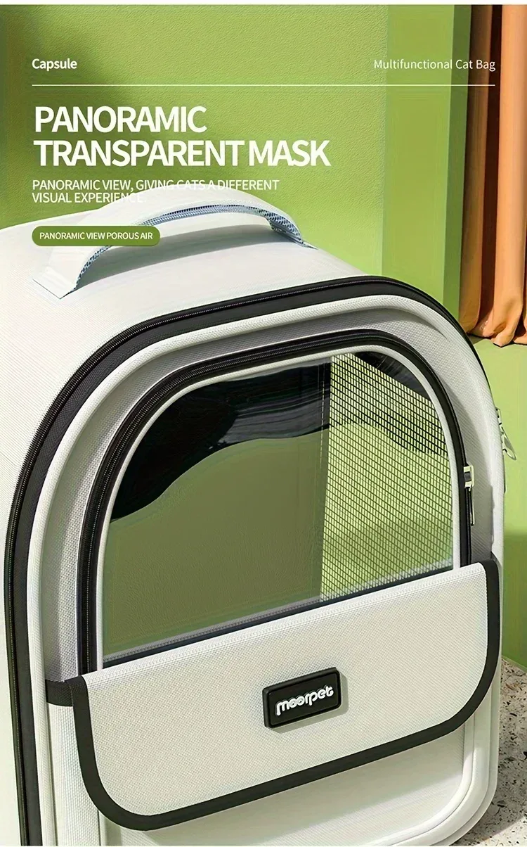 Pet Carrier Backpack, Going Out Large Cat Backpack Transparent Space Capsule Breathable Portable Bag Backpack Cat Dog Supplies