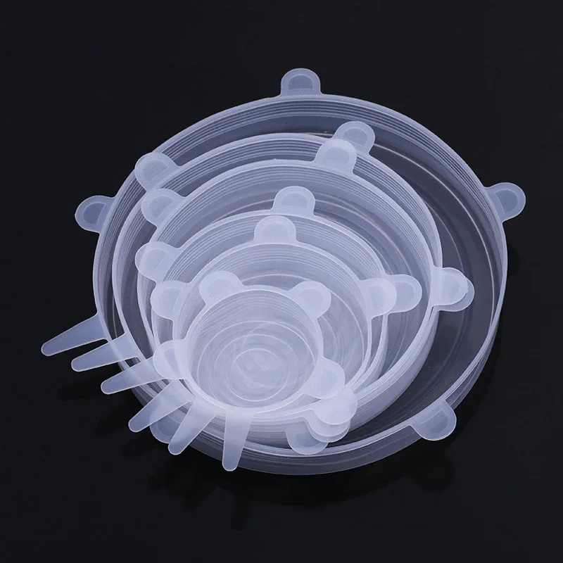 6pcs Reusable Silicone Lid Lids Compatible for Bowls, Plates, Pots & Pans - Multi-Size Dishwasher & Fridge Safe Food Storage Covers, Durable -Fit Lid Fits Most Containers