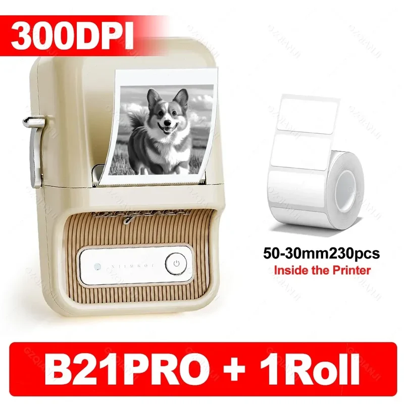 Niimbot B21 B21PRO Mini Adhesive Label Printer Wireless Portable Thermal inkless Maker Photo Barcode PriceTag Sticker 200 300dpi