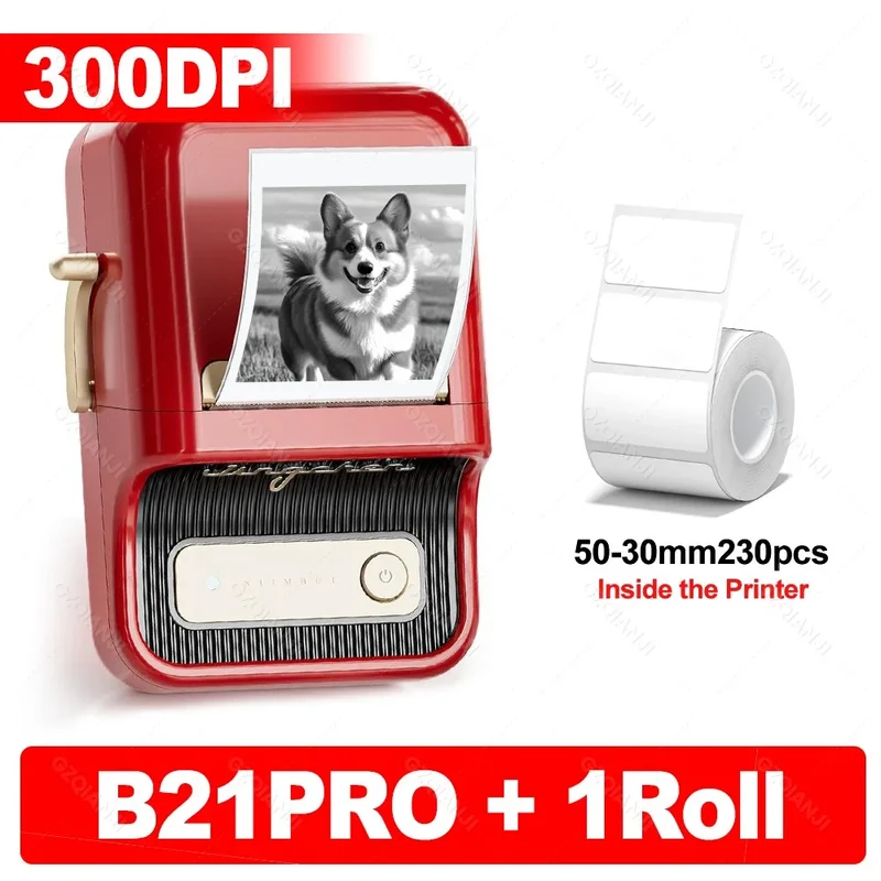 Niimbot B21 B21PRO Mini Adhesive Label Printer Wireless Portable Thermal inkless Maker Photo Barcode PriceTag Sticker 200 300dpi