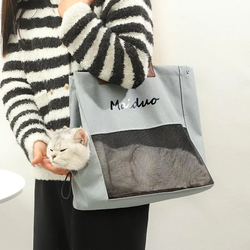 Pet carrying backpack breathable and lightweight diagonally spanning dog backpackcat bag outdoor handbag portablesingle shoulder