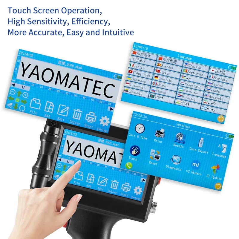 Include cartridge: S1730 12.7MM printing gun batch coding machine logo code printer expiry date portable handheld inkjet printer