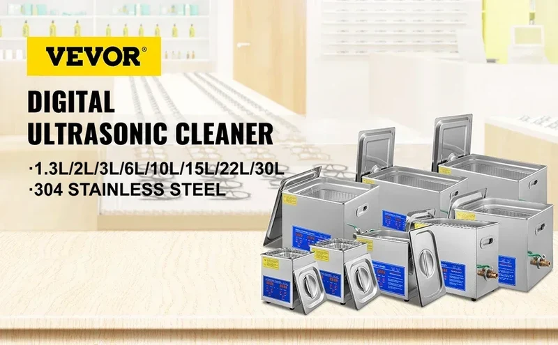 VEVOR 1.3L 2L 3L 6L 10L 15L 22L 30L Ultrasonic Cleaner Lave-Dishes Portable Washing Machine Diswasher Ultrasound Home Appliances