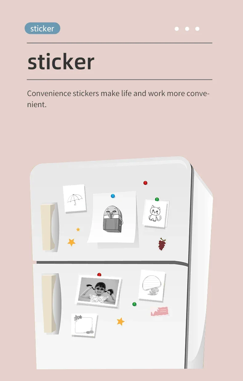 X6 Mini Pocket Sticker Printer Bluetooth Wireless Connection Portable Sticker Maker for Learning Note Journal DIY Work and Photo