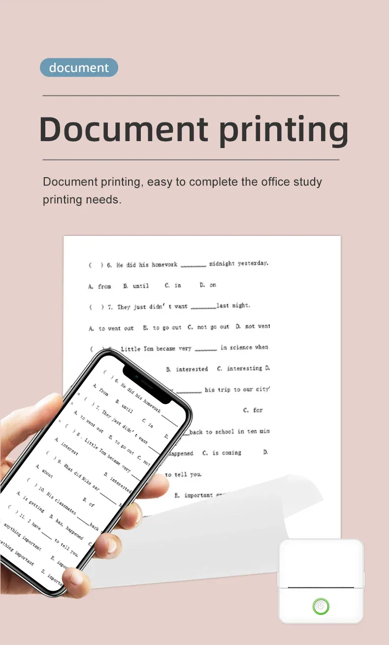 X6 Mini Pocket Sticker Printer Bluetooth Wireless Connection Portable Sticker Maker for Learning Note Journal DIY Work and Photo
