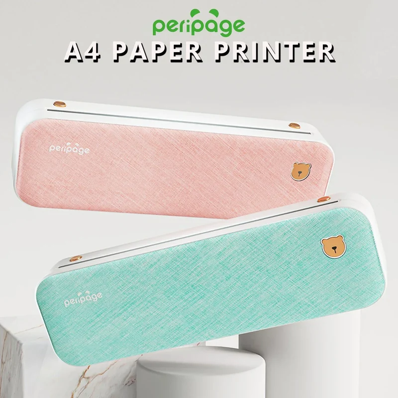 PeriPage A40 A4 Paper Printer Direct Thermal Transfer Wirless Mobile Photo Printer USB BT Connection For 2''/3''/4'' Paper Width