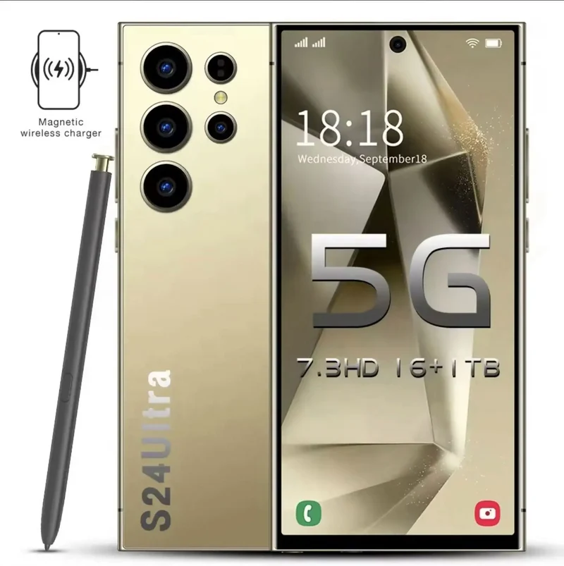 Smartphone7.3inch Unlocked Dual Card 5G Smartphone Android Mobile Phones Telephone Wholesale Original S24 Ultra 16G+512GB S21 5g