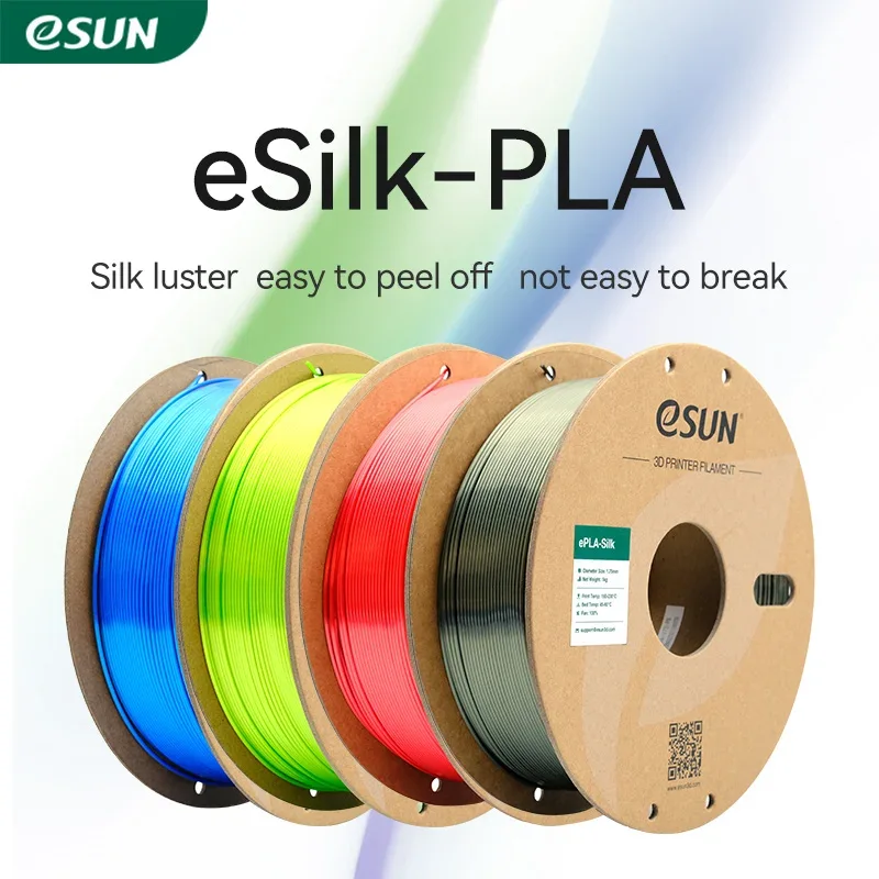 eSUN Silk PLA Filament 1.75mm Silk PLA 3D Printer Filament 1KG (2.2 LBS) Spool 3D Materials for 3D Printers DIY Artwork Printing